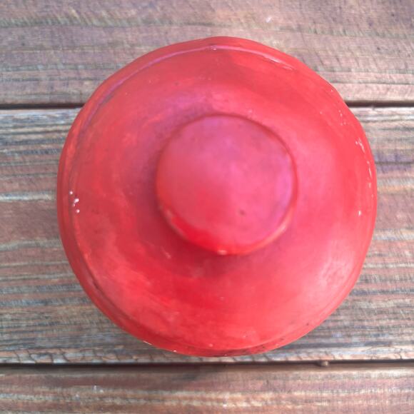 Vintage 1970s Hand Painted Santa Claus Candy Jar 6" Ceramic Christmas Decor OOAK - Picture 10 of 16